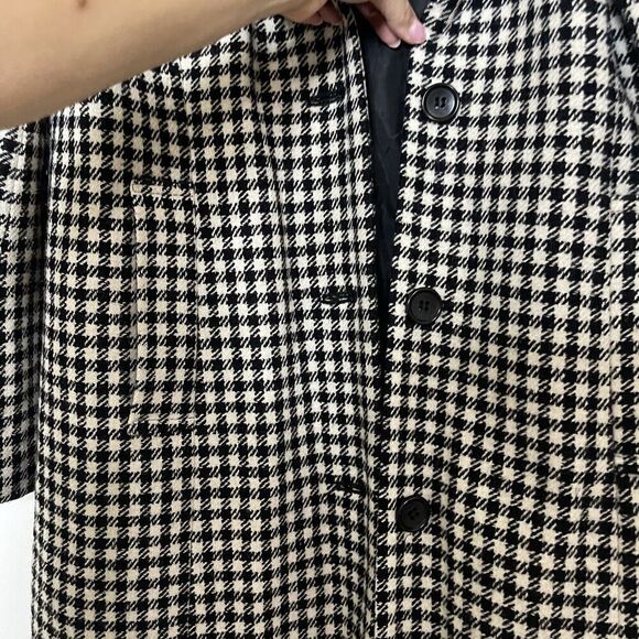 O.Z.O.C. japan wool houndstooth hooded peacoat knee length size 38 - Picture 4 of 7